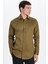 Erkek Slim Fit Dar Kesim %100 Pamuk Koton Saten Premium Seri Yeşil Gömlek 1
