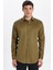 Erkek Slim Fit Dar Kesim %100 Pamuk Koton Saten Premium Seri Yeşil Gömlek 4