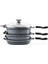 7 Parça Granit Multi Cooker Tencere Seti Gri 1