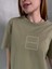 T-905 Haki Daily Kabartma Yazılı Bisiklet Yaka Tshirt 3