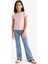 Kız Çocuk Slim Fit Dar Kesim Bisiklet Yaka Basic Düz Fitilli Kaşkorse Kısa Kollu Tişört B3053A825SM 2