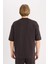 Loose Fit Bisiklet Yaka Kısa Kollu Ağır Kumaş Basic Düz Tişört B4844AX25SP 5