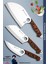 Sürmene Serisi Outdoor Bıçak Kamp Bıçağı Mutfak Şef Bıçak Bıçağı Deri Kılıflı 3 Lü Set (Out-009) 5