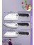 Sürmene Serisi Outdoor Bıçak Kamp Bıçağı Mutfak Şef Bıçak Bıçağı Deri Kılıflı 3 Lü Set (Out-010) 3