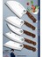 Sürmene Serisi Outdoor Bıçak Kamp Bıçağı Mutfak Şef Bıçak Bıçağı Deri Kılıflı 5 Li Set (Out-011) 5