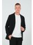 Erkek Slim Fit Cepli Düğmeli Bürümcük Kumaş Klasik Ceket 3