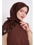 Acı Kahve Benekli Twill Ipek Eşarp 3