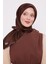 Acı Kahve Benekli Twill Ipek Eşarp 4