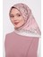 Pembe Varak Desenli Twill Ipek Eşarp 5