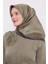 Yeşil Leopar Desen Twill Ipek Eşarp 2