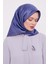 Indigo Çizgili Twill Ipek Eşarp 1