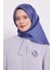 Indigo Çizgili Twill Ipek Eşarp 4