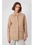 Bej Gömlek Yaka Cep Detaylı Kadın Ceket 2