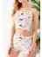 Kadın Kedi Desenli Atlet Şort Pijama Takımı Beyaz - 25Y 10041 8