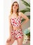 Kadın Kalp Desenli Atlet Şort Pijama Takımı Beyaz - 25Y 10041 7