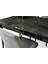 Ortadan Açılır Büyüyen 80 x 130 cm Siyah Mermer Desen Ahşap Salon Yemek Masa Gri Yonca Sandalye Takımı 4 Sandalyeli 3