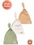 Unisex Bebek Arma Detaylı Bağlamalı Penye Organik Pamuklu Yenidoğan 3lü Bebek Bere Set 1