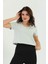 Mint Crop V-Yaka Kadın Tişört 5