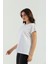 Beyaz Omuz Örgülü Kadın Tişört 1