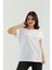 Beyaz Omuz Örgülü Kadın Tişört 5