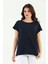 Lacivert Omuz Örgülü Kadın Tişört 2