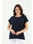 Lacivert Omuz Örgülü Kadın Tişört 3