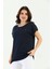 Lacivert Omuz Örgülü Kadın Tişört 4