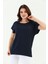 Lacivert Omuz Örgülü Kadın Tişört 5