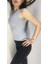 Işıl Tekstil Kadın Gri Halter Yaka T-Shirt 2