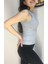 Işıl Tekstil Kadın Gri Halter Yaka T-Shirt 3
