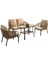 Capri Swing Artemis Ikili Rattan Balkon Bahçe Takımı | Açık Kahve 1