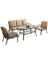 Capri Swing Pisa Üçlü Rattan Bahçe Balkon Oturma Grubu | Kahve | 803 1