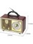Meier M-110BT Gold Renk Nostaljik Radyo Ahşap Görünümlü Bluetooth Hoparlör Fm Sd Kart USB Girişi 2
