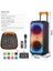 Kablosuz Mikrofonlu Bluetooth Speaker Taşınabilir Tekerlekli Büyük Boy Kablosuz Şarjlı Hoparlör 1