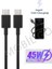 Samsung Galaxy A71 A72 A73 Uyumlu Type-C To Type-C 45W Hızlı Şarj Kablosu 1