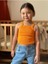 Turuncu Bebek Fitilli Ribana Crop Body 1