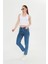 Koyu Mavi Slım Fit Mom Jean 2
