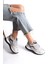 Siyah Krem Fileli Comfort Tabanlı Rahat Bağcıklı Günlük Kadın Sneaker Spor Ayakkabı 1