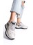 Siyah Krem Fileli Comfort Tabanlı Rahat Bağcıklı Günlük Kadın Sneaker Spor Ayakkabı 4