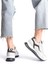Siyah Krem Fileli Comfort Tabanlı Rahat Bağcıklı Günlük Kadın Sneaker Spor Ayakkabı 5