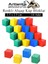 Renkli Ahşap Küp Bloklar 2.5x2.5 cm 64 Adet Ahşap Renkli Kare Blok Eğitici Geliştirici Oyuncak Küp Matematik Birim Küp 1