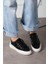 Aria 2410 Kadın Taşlı Kot Sneaker Ayakkabı Siyah 1