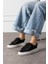 Aria 2410 Kadın Taşlı Kot Sneaker Ayakkabı Siyah 3
