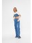 Buz Mavisi Yüksek Bel Wide Leg Geniş Yırtmaçlı Paça Jean 1