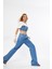 Buz Mavisi Yüksek Bel Wide Leg Geniş Yırtmaçlı Paça Jean 2