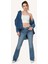 Kadın Yüksek Bel Flare Paça Mavi Kot Pantolon - Rahat ve Şık Denim 2