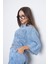 Mavi Crop Uzun Kollu Soft Dokulu Denim Jean Gömlek 8