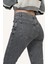 Kadın Yüksek Bel Slim Fit Gri Kot Pantolon 1