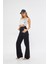 Siyah Yüksek Bel Kemer Detaylı Wide Leg Jeans 3