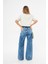 Koyu Mavi Yüksek Bel Wide Leg Geniş Paça Jean 7